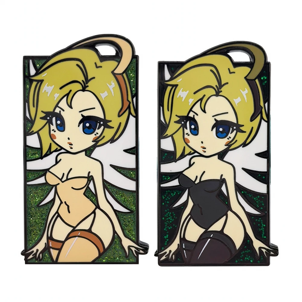 

Game OW Mercy Angela Ziegler Cosplay Costume Badge Pin Accessories Backpack Pendant Metal Prop Brooch