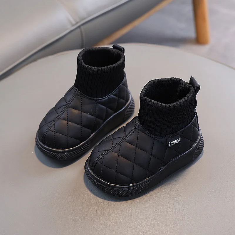 فتاة التمهيد الخريف موضة جديدة أحذية أطفال طويلة المخملية الدافئة القطن حذاء فتاة خفيفة الثلوج التمهيد الصبي الشتاء الأحذية الكاحل Bootтуфlı‰ devoчки #6