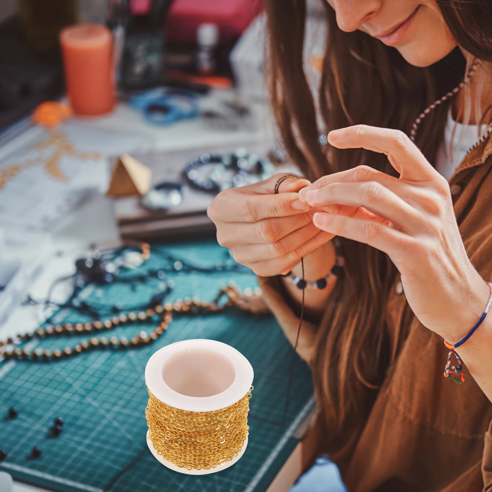 

DIY Copper Chain Necklace Jewelry Making Craft Accessory Multi-Functional Versatile Smooth Surface Exquisite Workmanship