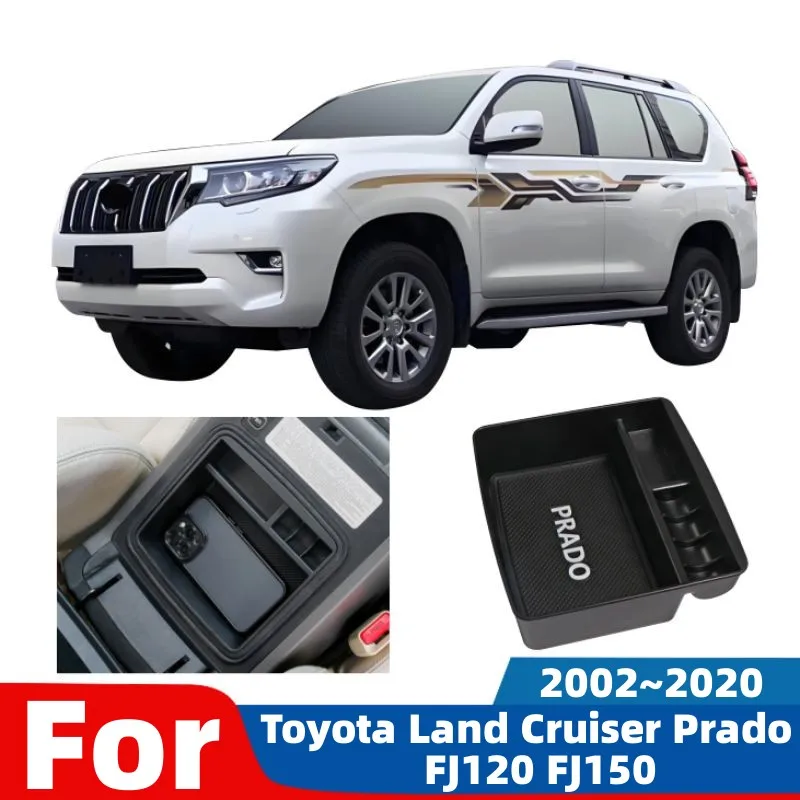 Dla Toyota Land Cruiser Prado FJ120 FJ150 2002~2019 2020 Samochodowy Wnętrzowy Podłokietnik Schowek Organizer Akcesoria