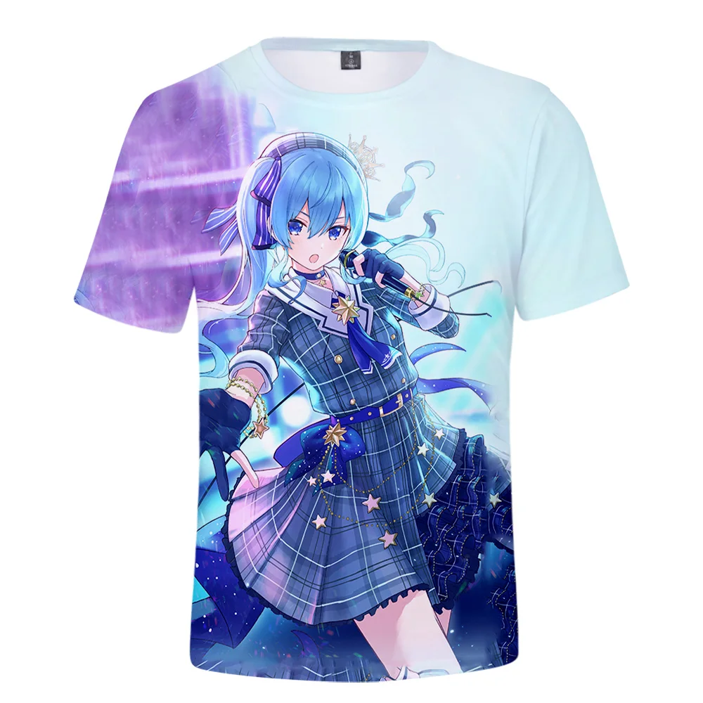 Hosimati suisei เสื้อยืดแนวสตรีทสำหรับผู้ชายและผู้หญิงสไตล์3D พิมพ์ลาย hololive vtuber hosimati suisei