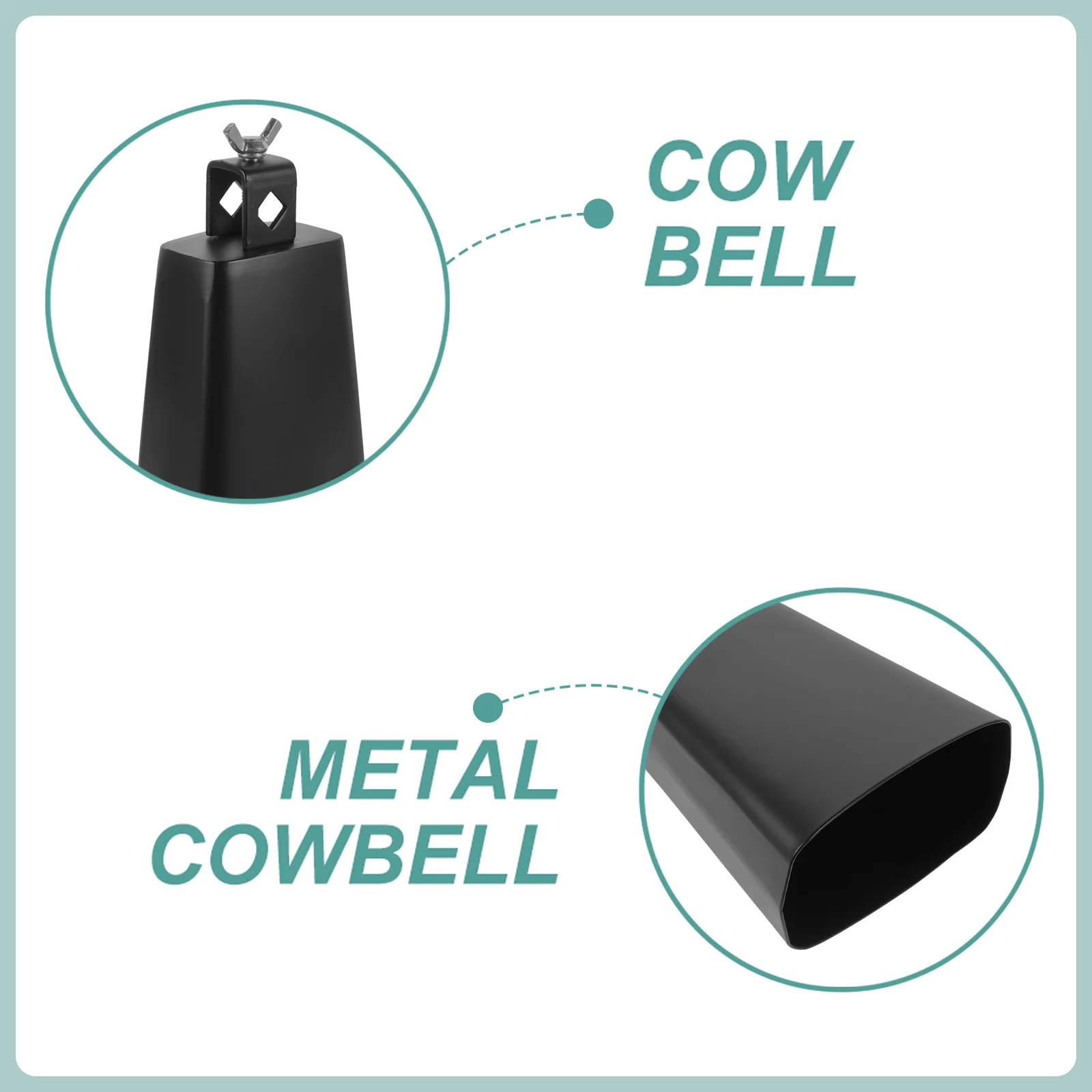 

Metal Cowbell Instrument Kids Wooden Handle Percussion Musical Noise Maker Early Learning Gift Rust-Proof Wear-Resistant