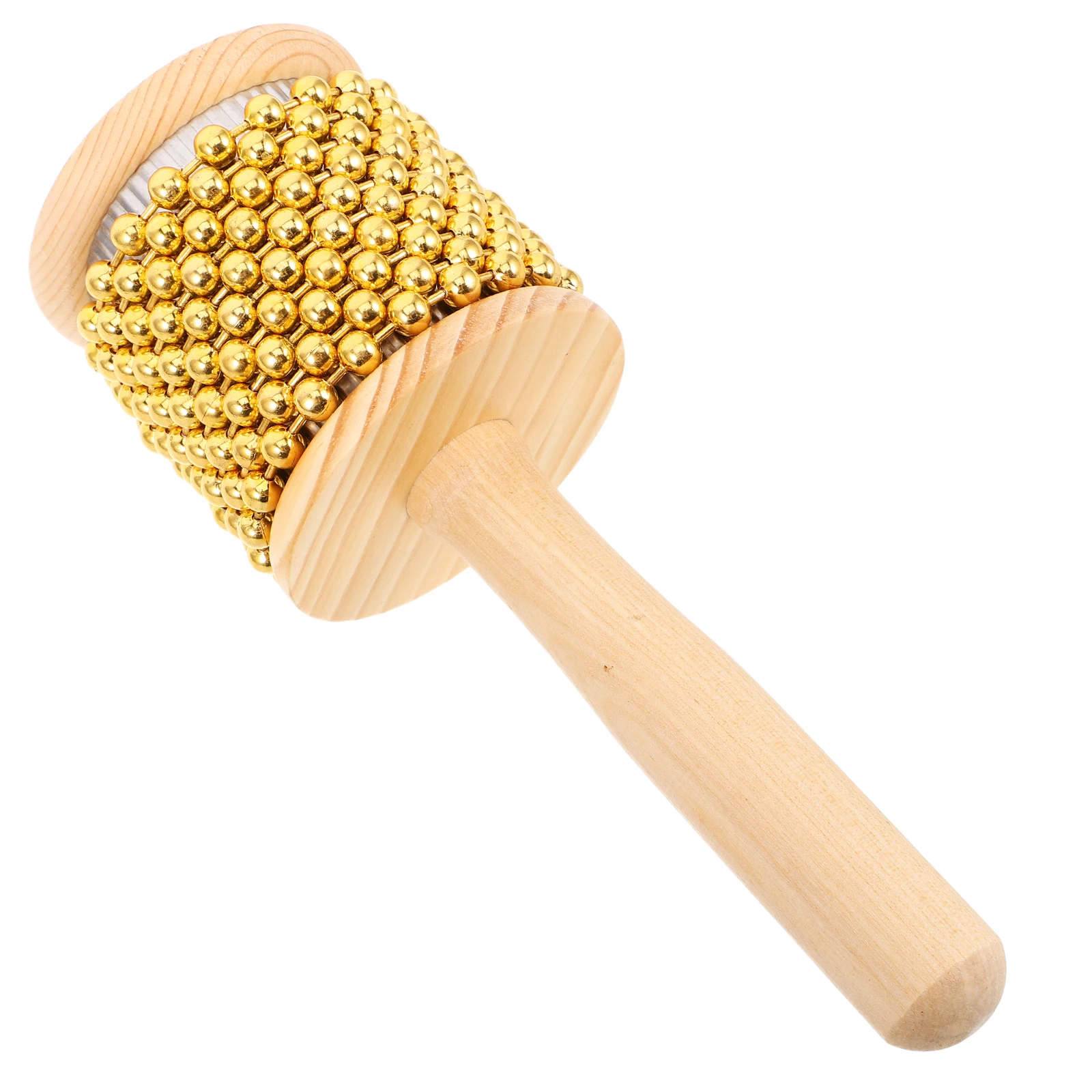 

Percussion Handheld Wooden Bell Cabasa with Beads Bells Musical Instruments Metal