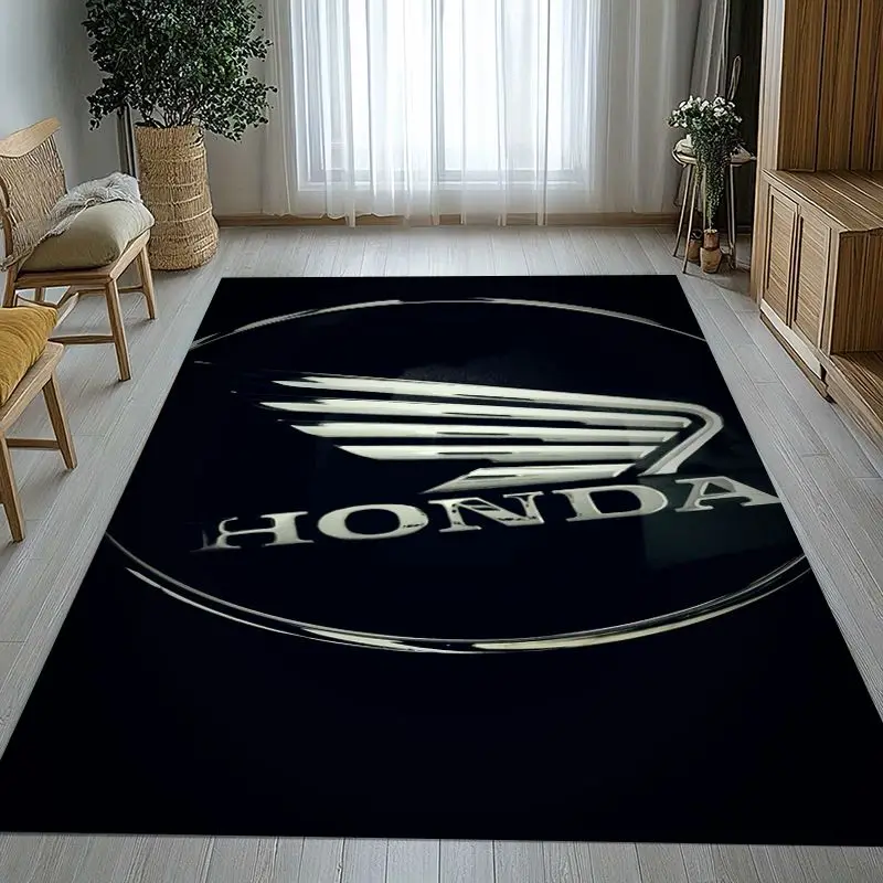 Retro H-HONDA HRC Racing Biker Garage Moto Soft Non-Slip Large Area Rug for Living Room,Bedroom Carpet Mat for Sofa,Home Decor