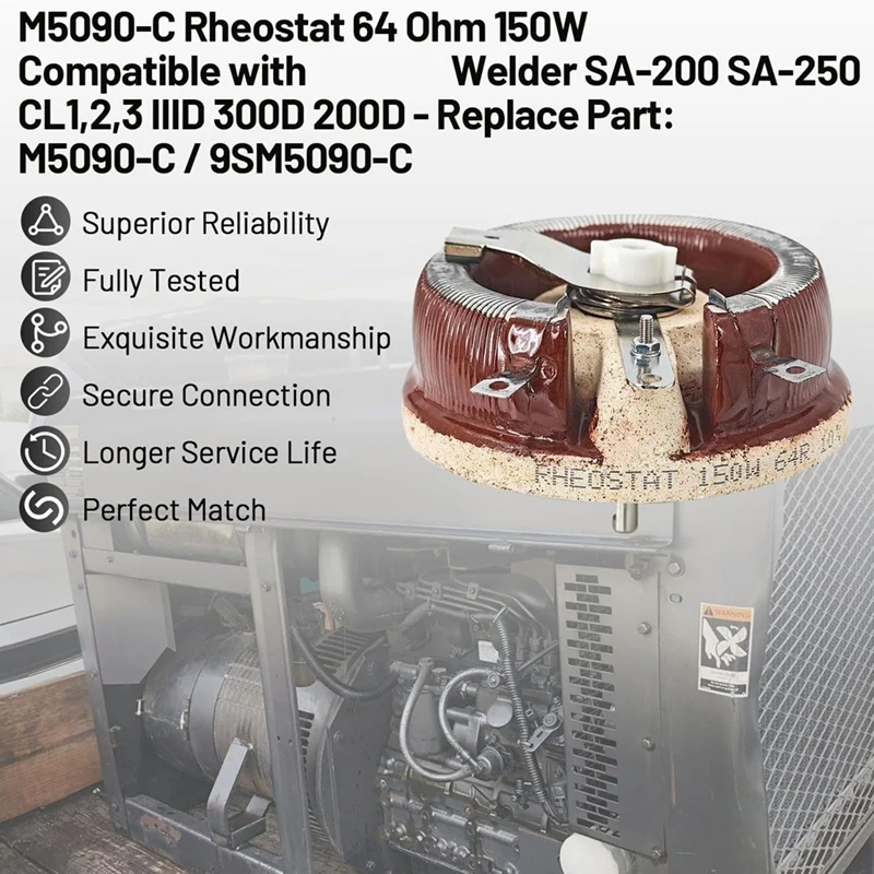 2025 New M5090-C M5090C Rheostat 150W 64 Ohm Rheostat Compatible With Welder SA-200 SA-250 CL1,2,3 IIID 300D 200D