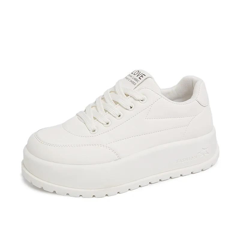 Winter cotton shoes for women thickened with fleece warm anti-slip and waterproof leather surface casual sports board shoes