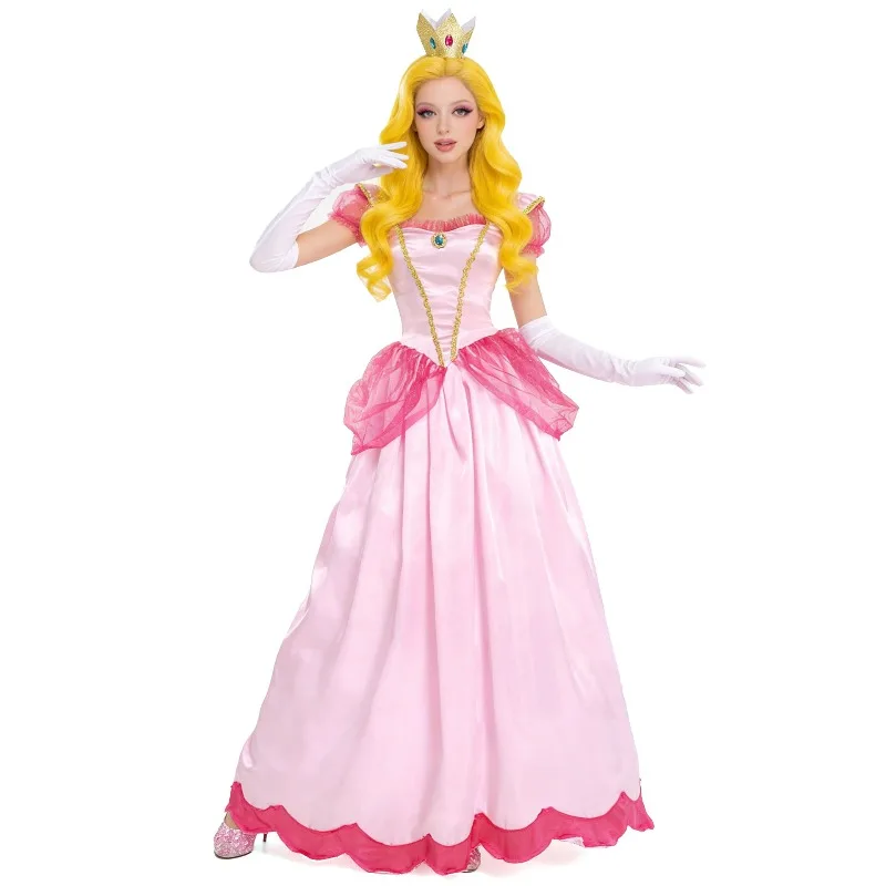 New Princess Dress Palace Party Queen Skirt Pink Peach  Princess Queen Costume Birthday Party Pink Dress Outfit