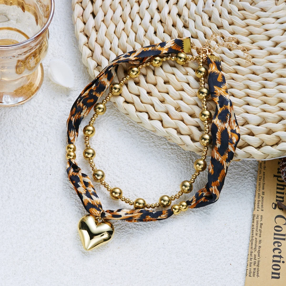 Y2K Sweet Cool Style Halskette mit Leopardenmuster und unregelmäßigem großem Herzanhänger für Damen und Herren, Liebesherz, Ins-Ästhetik-Schmuck – Detail 26
