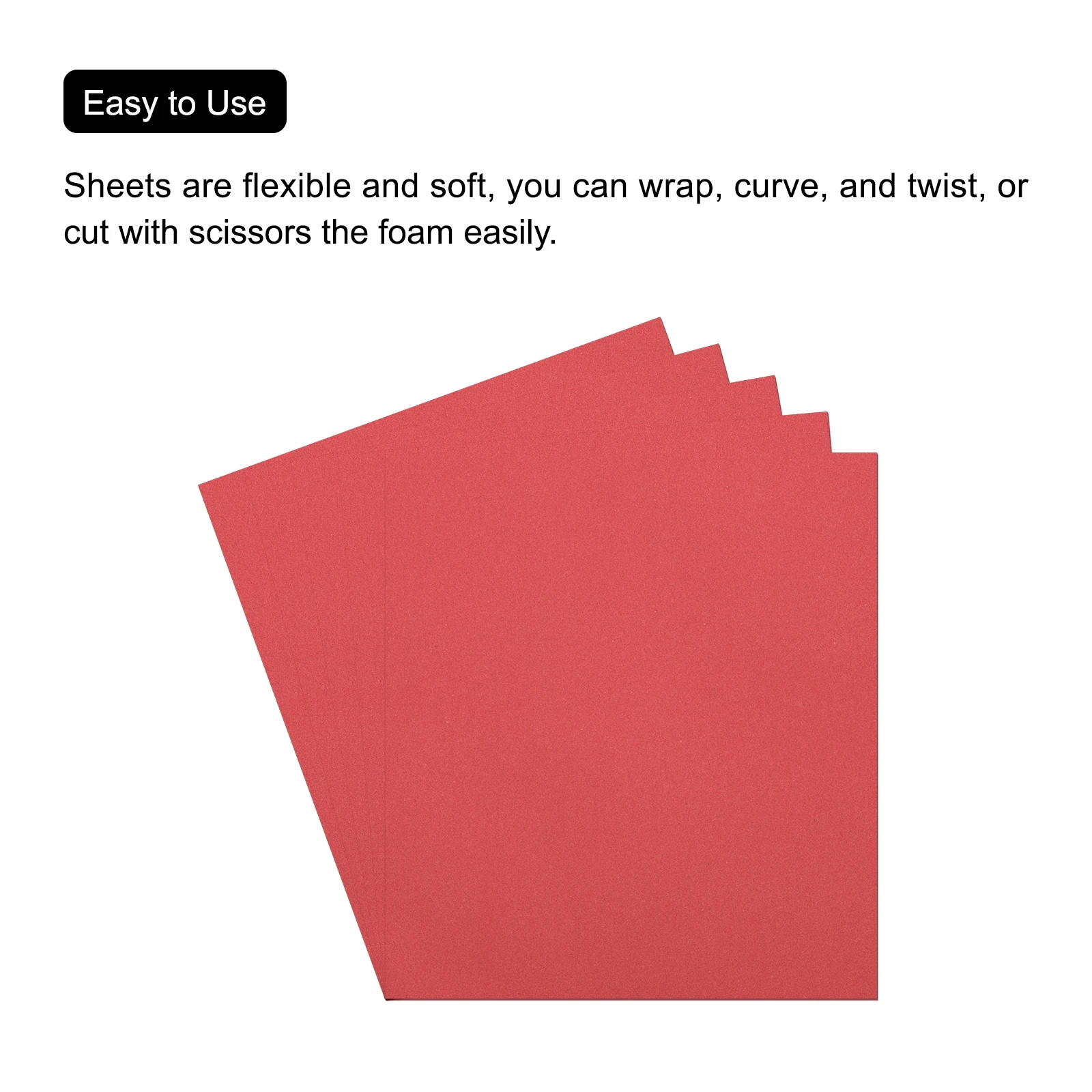 5pcs EVA Foam Sheets Red Crafts Foam Sheets for Costumes, Arts and Crafts Projects