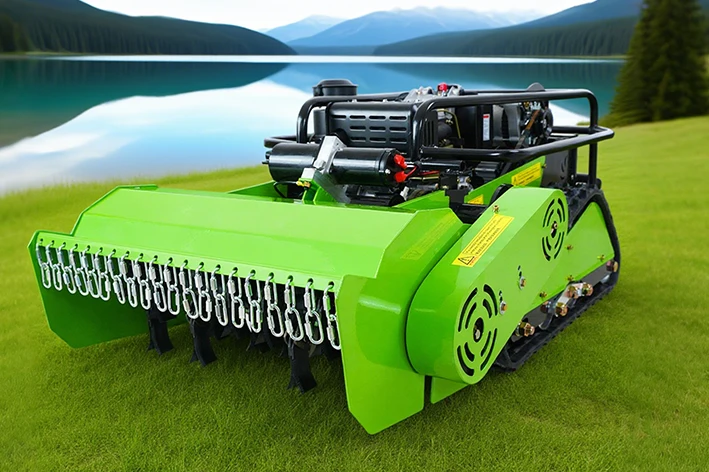 Petrol Remote-Controlled Industrial Grade Lawn Mower 800m 750W*2 Power Mulch Ing Color Customizable Euro 5 E