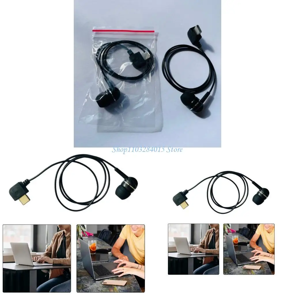 R6FF Mini Type C Earbud In Ear Fit Cable Inlines Microphones For Phone Calls