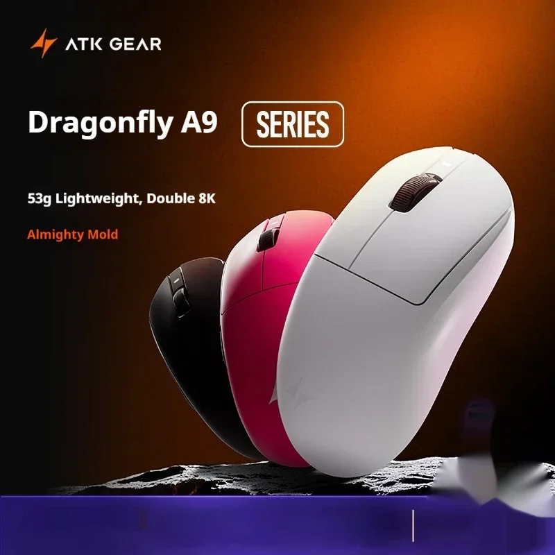 ATK Dragonfly A9 Se Plus Pro Ultra NearLink Connection Mouse PAW3950 Dual 8K 2.4G Wireless Three Mode Customize Game Accessories