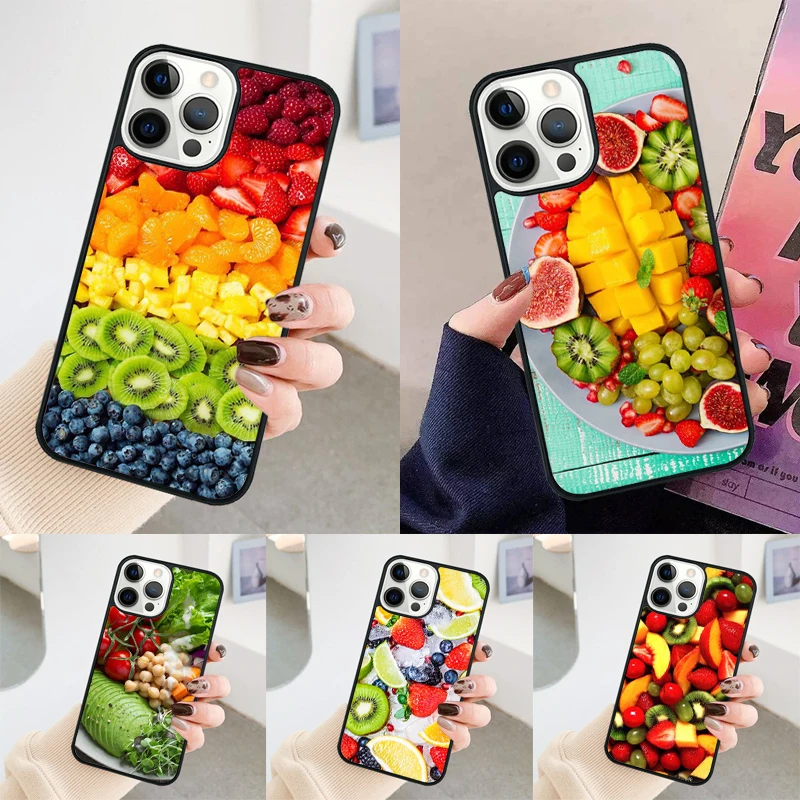 fruit and vegetable salad phone case Cover For iPhone 14 15 16 Pro Max SE 2020 coque For apple 11 12 13 Pro Max 7 8 Plus