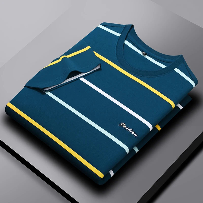 Summer men's pure cotton short sleeved T-shirt brand new fashionable printed comfortable and breathable casual menswear T-shirt