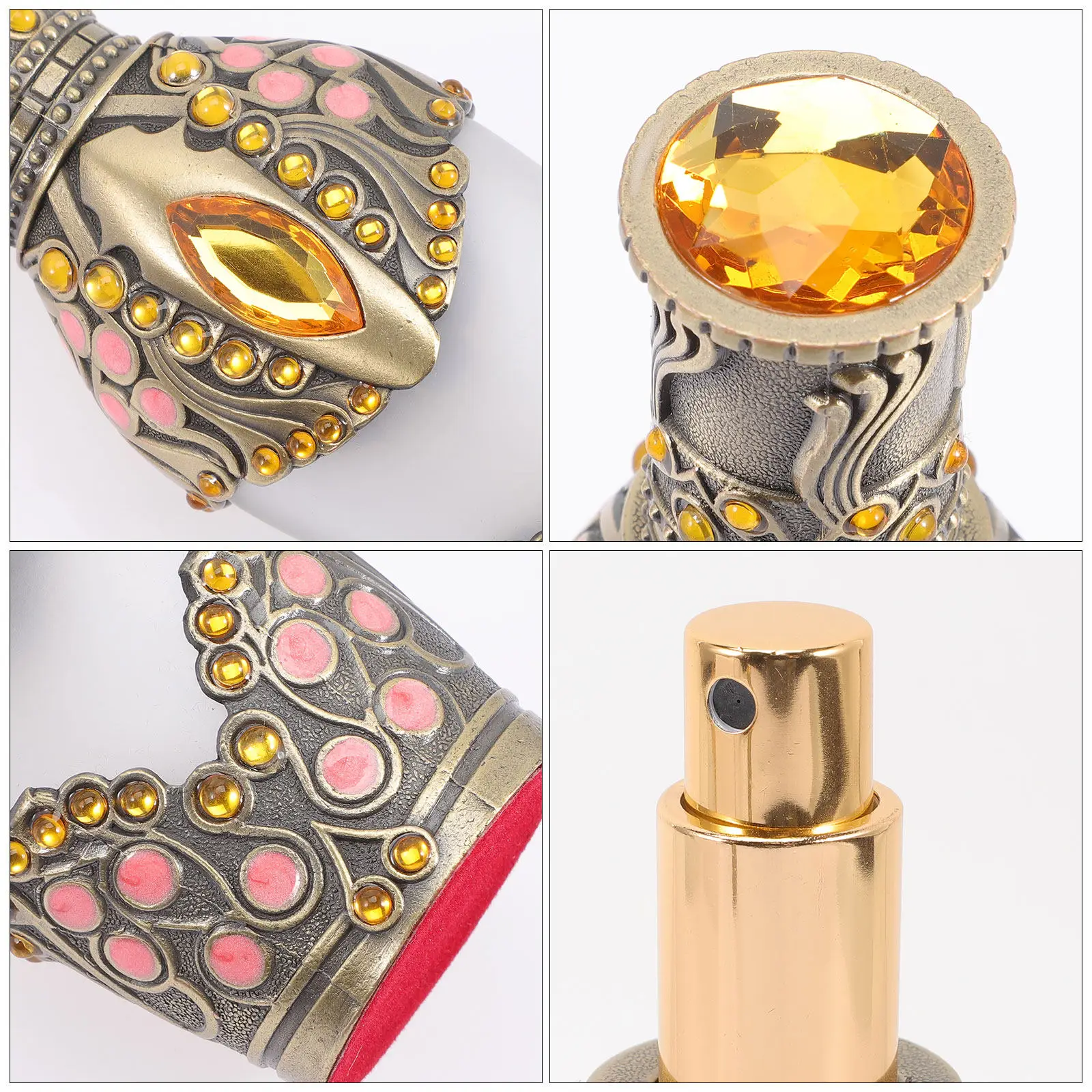 Lightweight 35Ml Mini Perfume Bottle Middle Eastern Pattern Refillable Fragrance Bottle for Essential Oil Travel and Gifting