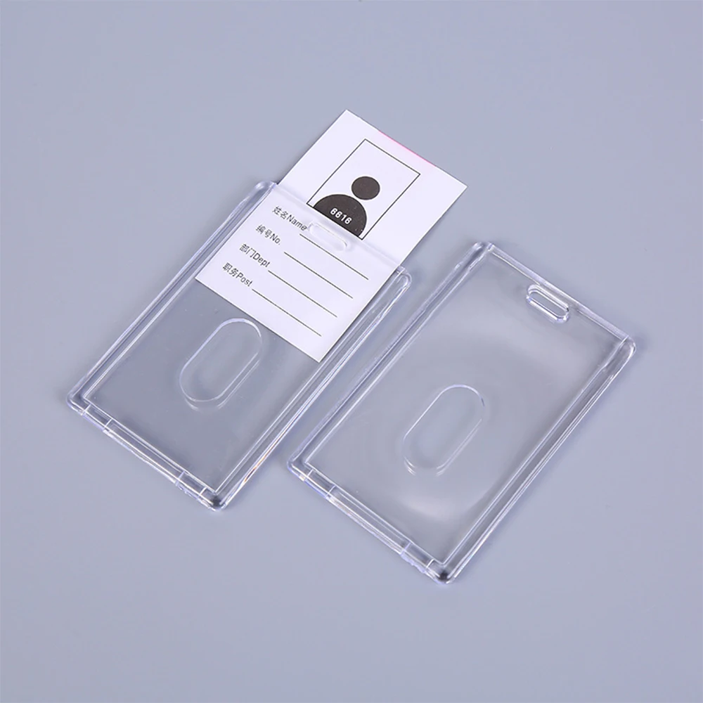 Bus Card Holder Case Acrylic Clear Acrylic Sleeve Office Staff Card Protector Protective Card Cover Case For School Campuses