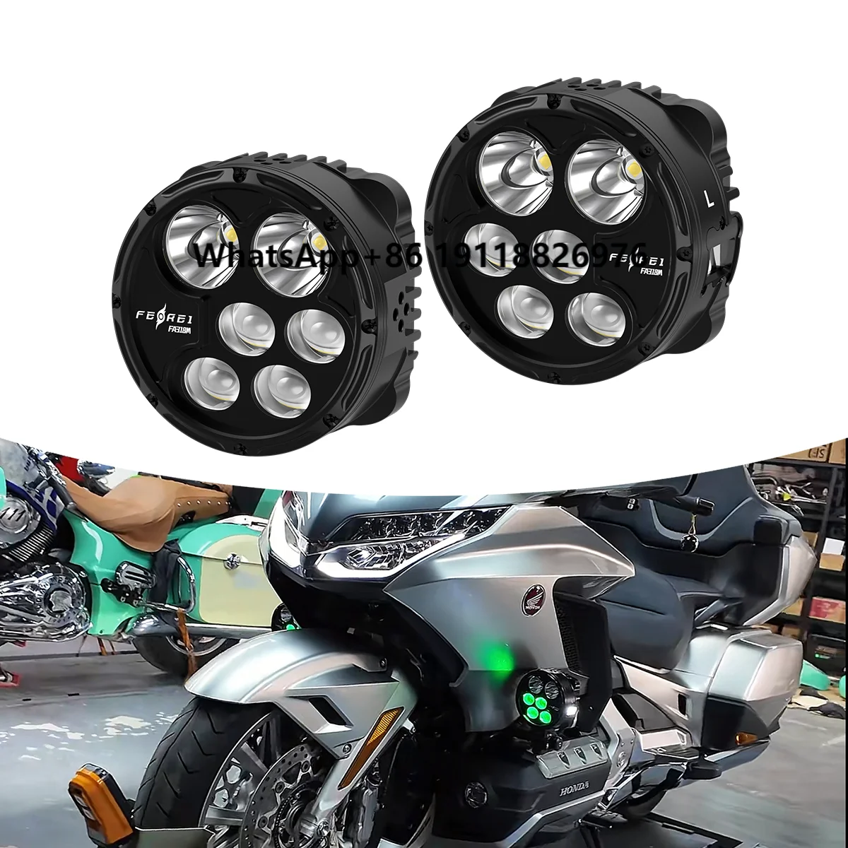 

Ferei FA318 23000 Lumens LED Motorcycle Auxiliary Spotlight IPX8 Waterproof Six-color Atmosphere Lights with Breathing Mode
