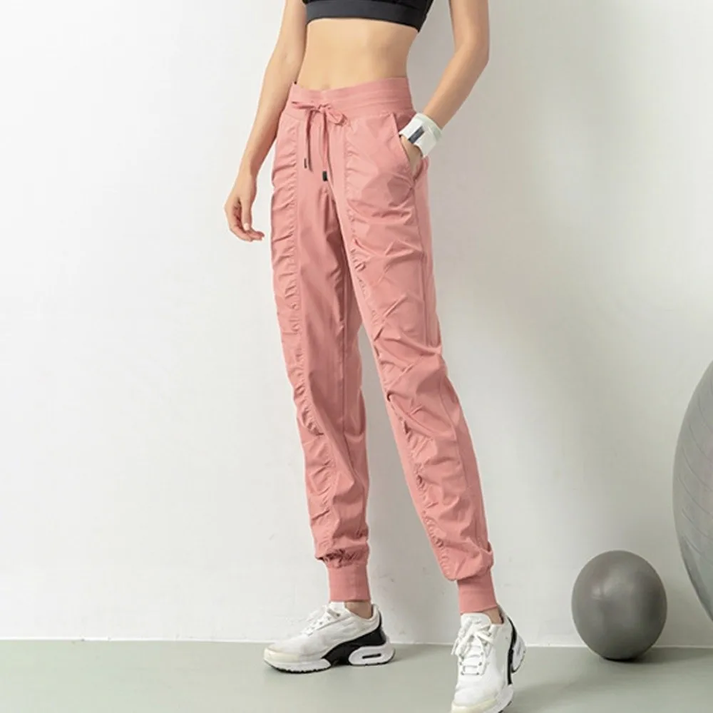 

Брюки для бега для похудения, зауженные длинные брюки для йоги, эластичные дышащие брюки для фитнеса, брюки для бега