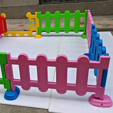 

Outdoor plastic white fence backyard soft play macaron color indoor playground children soft play fence door cheap wholesale