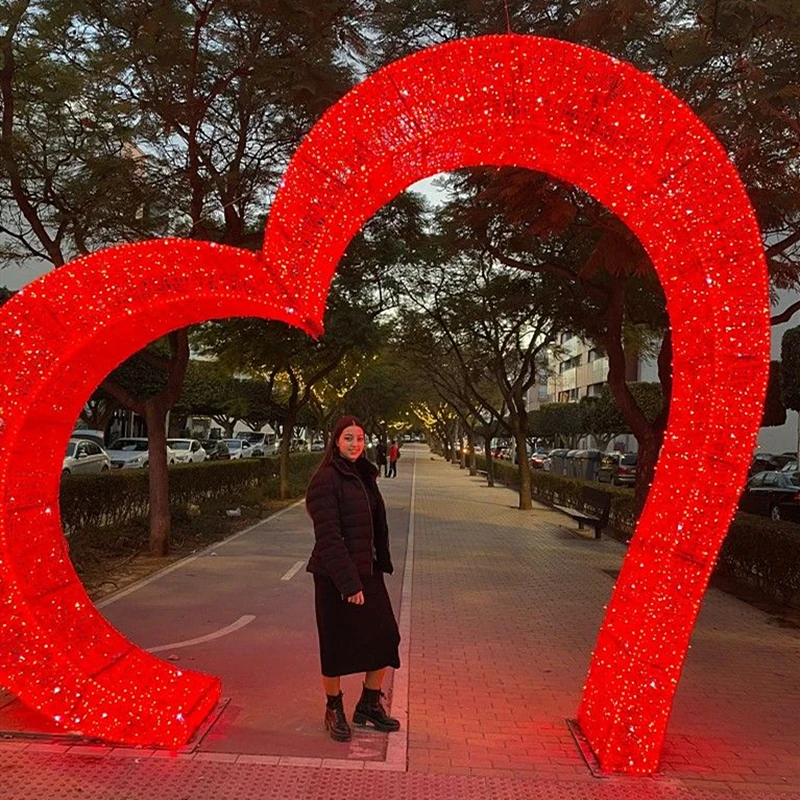 2024 Outdoor Wedding Decoration Lighting Valentine Day LED Love Letter Light Heart Shape LED Arch Motif Light