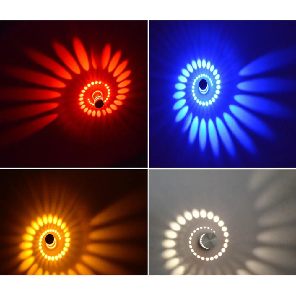

Spiral Led Wall Light Purple 1W Aluminum Decorative Spotlight For Bar Ktv Disco Bedroom Indoor Wall Sconce Warm Lighting