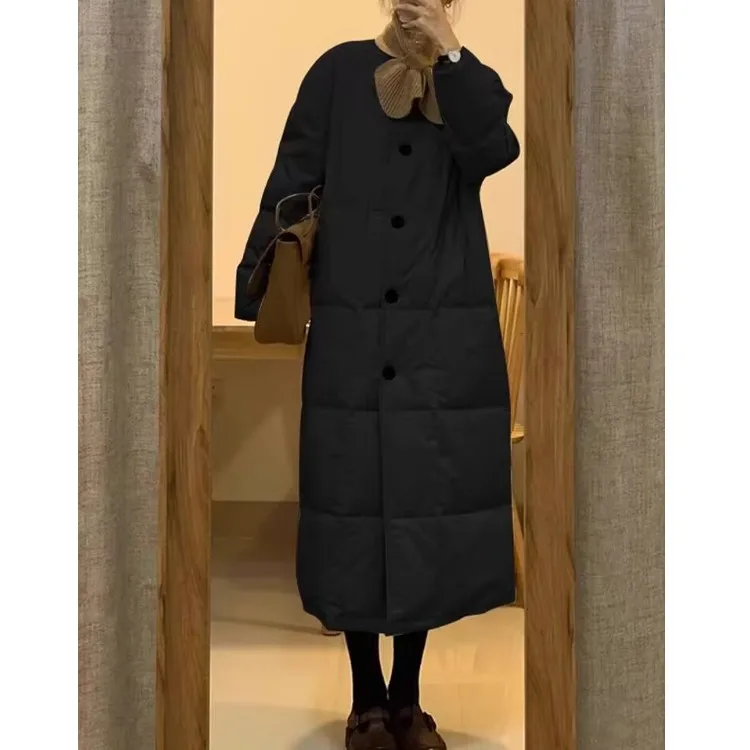 

Warm Faionable Long Cotton Jaet Women's Mid-Length Premium Cotton Coat Sli Winter Outerwear Thiened Long Sve