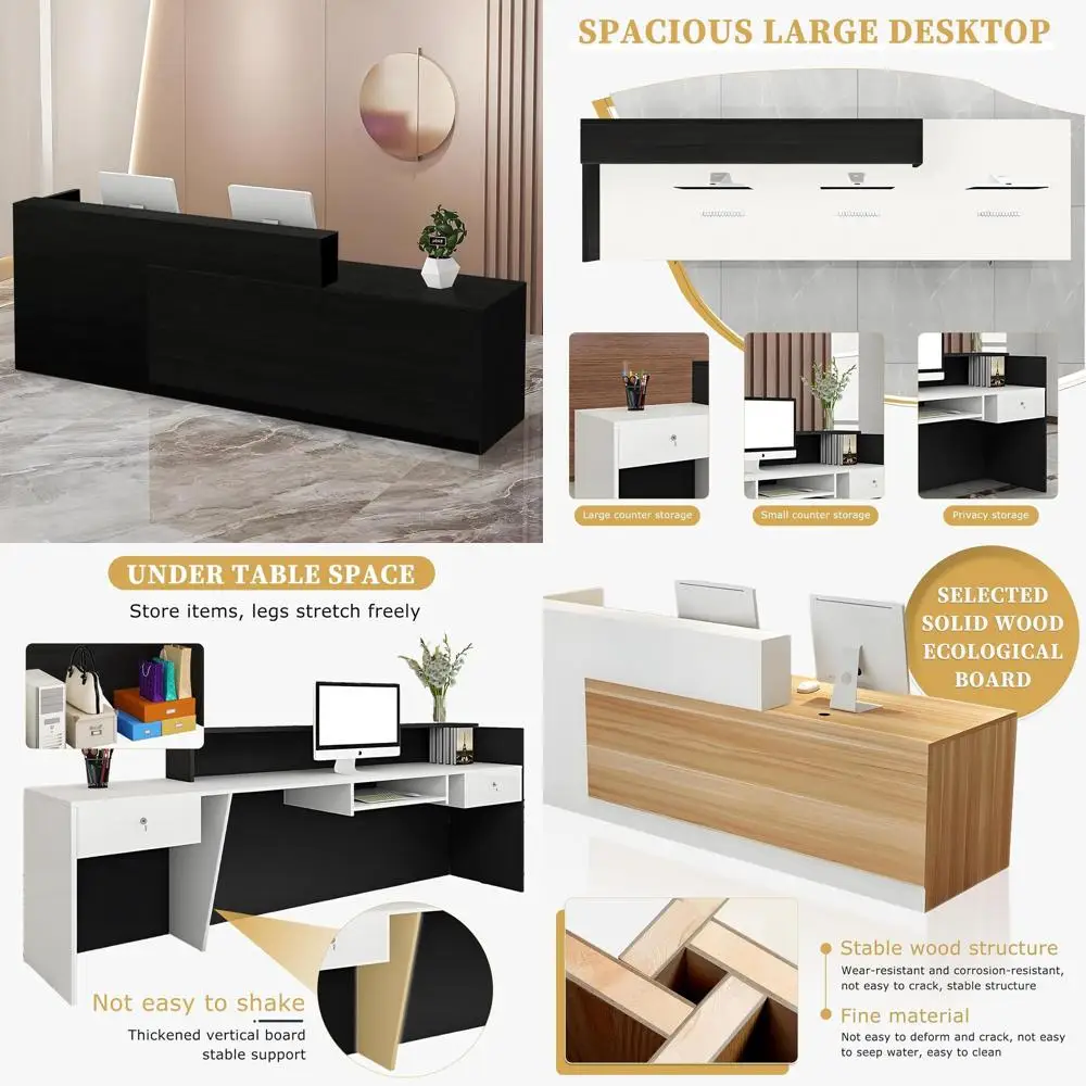 

Стойка ресепшн с выдвижными ящиками и открытыми полками, шириной 47-95 дюймов, для офиса, холла или дома