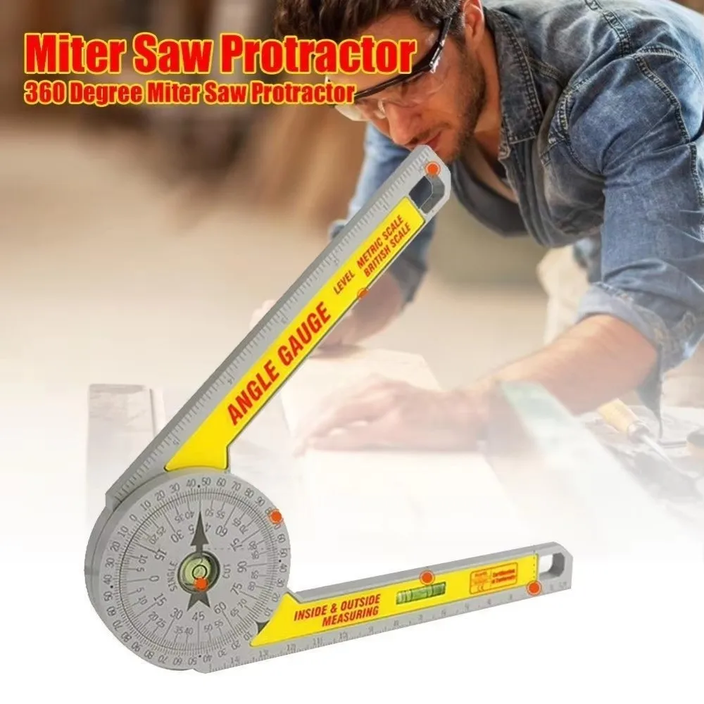 New High Precision Angle Finder Rustproof Level Bubble Miter Angle Ruler Rotary DIY Carpentry Protractor For Building Trades