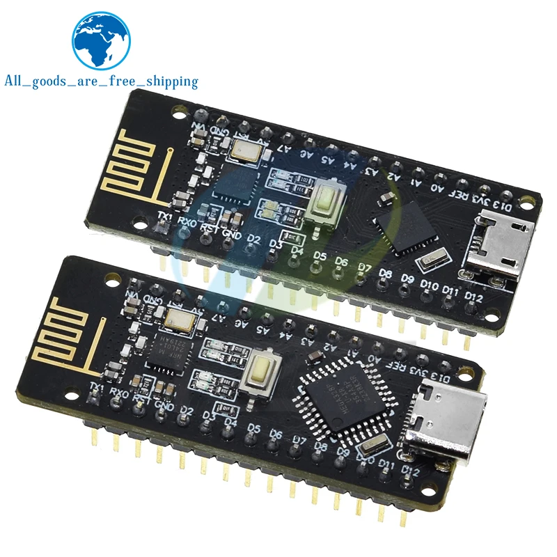 Imagem -02 - Tzt Rf-nano Placa Micro Usb sem Fio para Arduino Integrate V3.0 Atmega328p Qfn32 5v 16m Ch340 Nrf24l01 2.4g