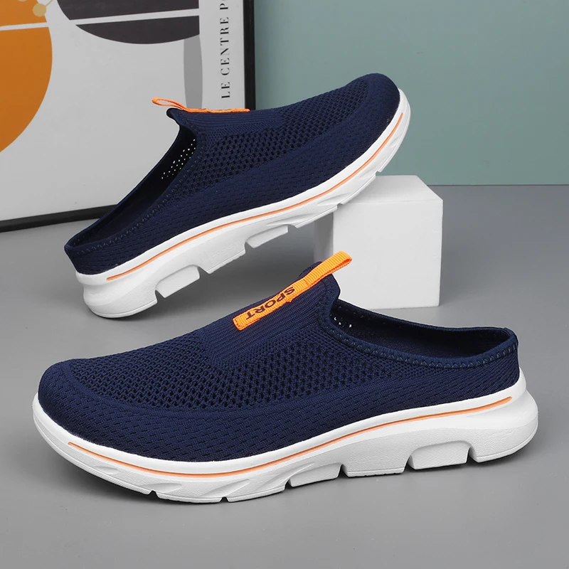 

half slippers men walking shoes breathable loafers men casual shoes slip on sneakers lightweight flats male mocassin