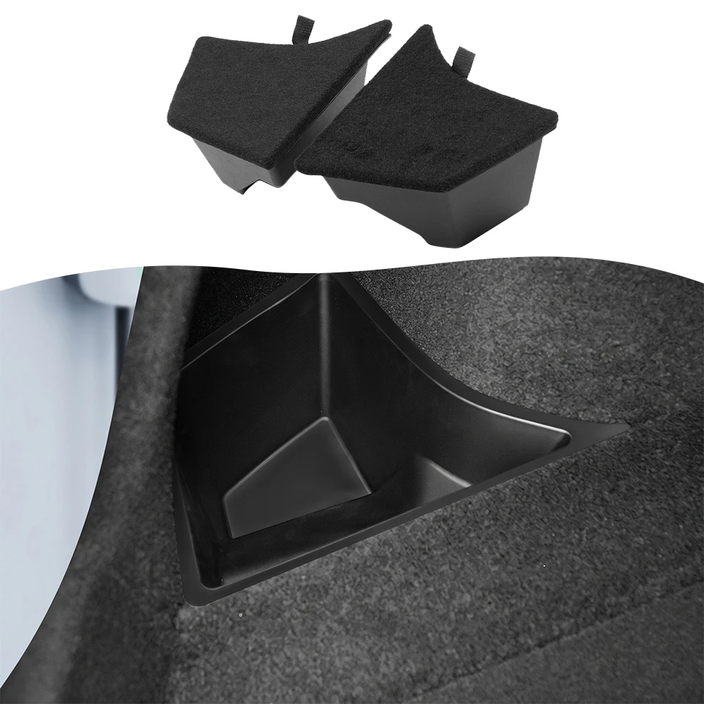 For Tesla Model 3 Highland Trunk Organizers Side Storage Box Boot Organizer Flocked TPE Mat Anti-dirty Car Interior Accessories