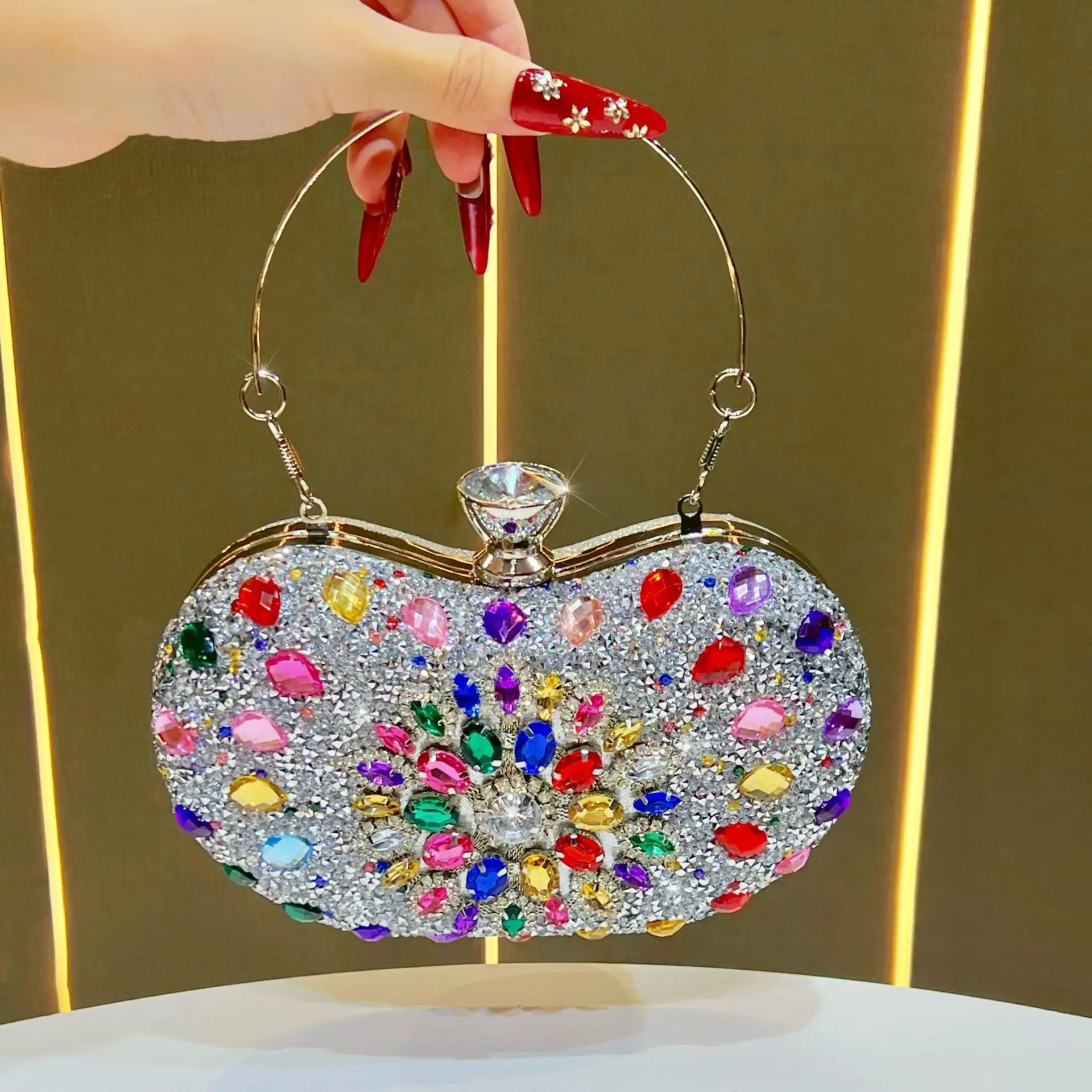 New Diamond-Encrusted Handbag Bag Fashion Shoulder Messenger Bag Dinner Party Bag Women's Handbag