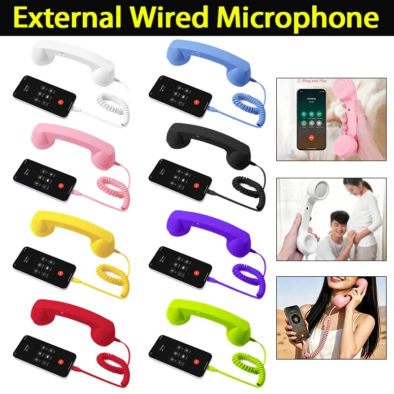 3.5 mm / Type-C Retro Mobile Phone Handset Plug and Play Wired Headset for Smartphone Voice Chat Live Streaming Clear Sound