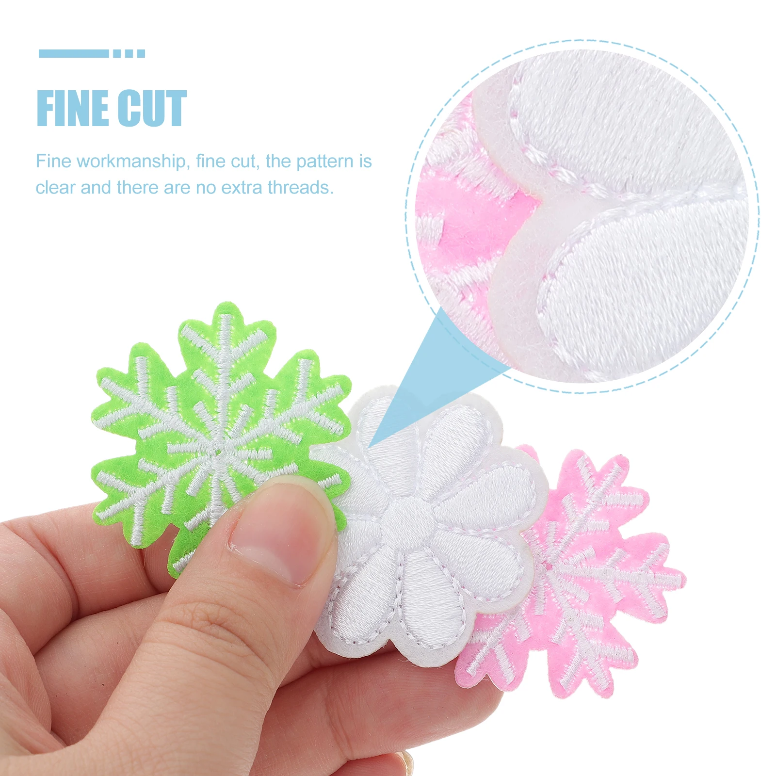 

60pcs Snowflake Christmas Patches Embroidery Appliques For Women Clothing Garment Accessories Durable Premium Fabric Clear