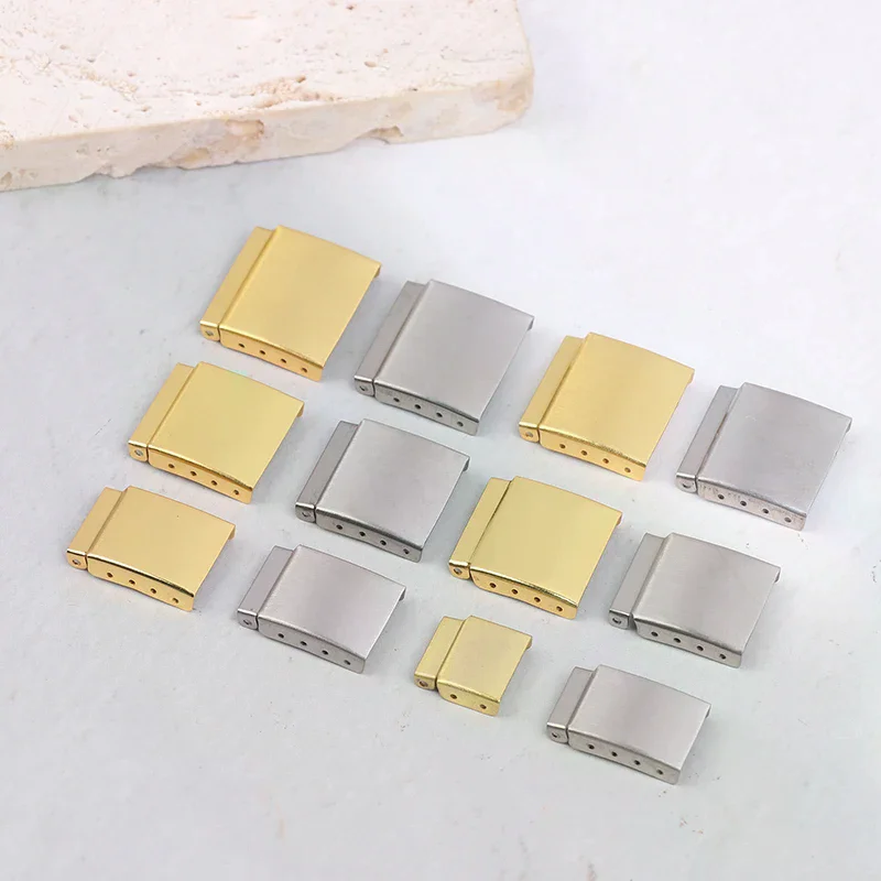 1Pc Silvery/Golden 12-22MM Steel Watch Band Bracelet Extender Clasp Extension With Step Strap Accessory For Watch Repair
