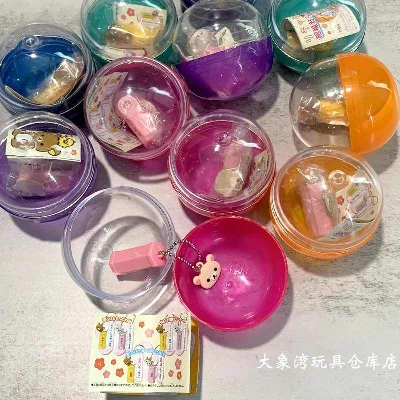 Gashapon Capsule Toy Rilakkumas Pendant Keychain Cute Cartoon Little Bear Action Figures Model Toys Desktop Decoration Kids Gift