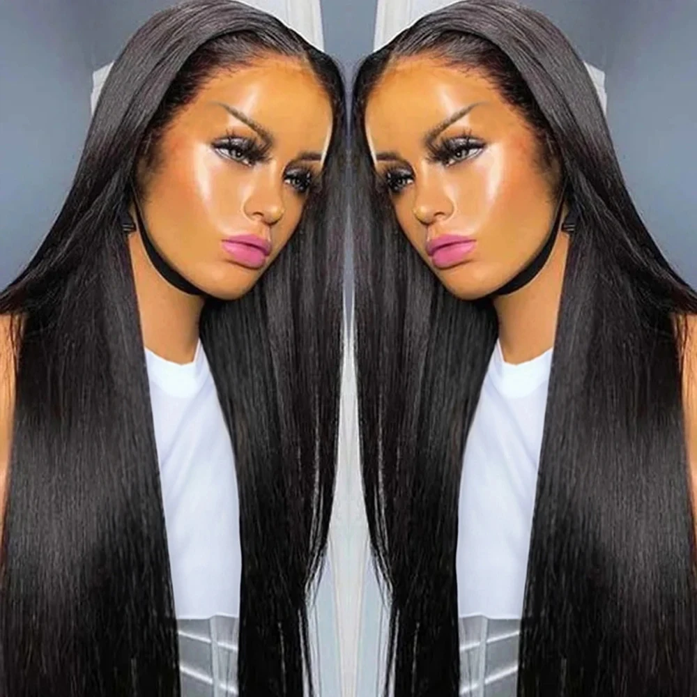 180 Density 36 Inch Brazilian Long Straight Wig 13x4 13X6 Transparent Lace Front Human Hair Wigs For Women 360 Lace Frontal Wig