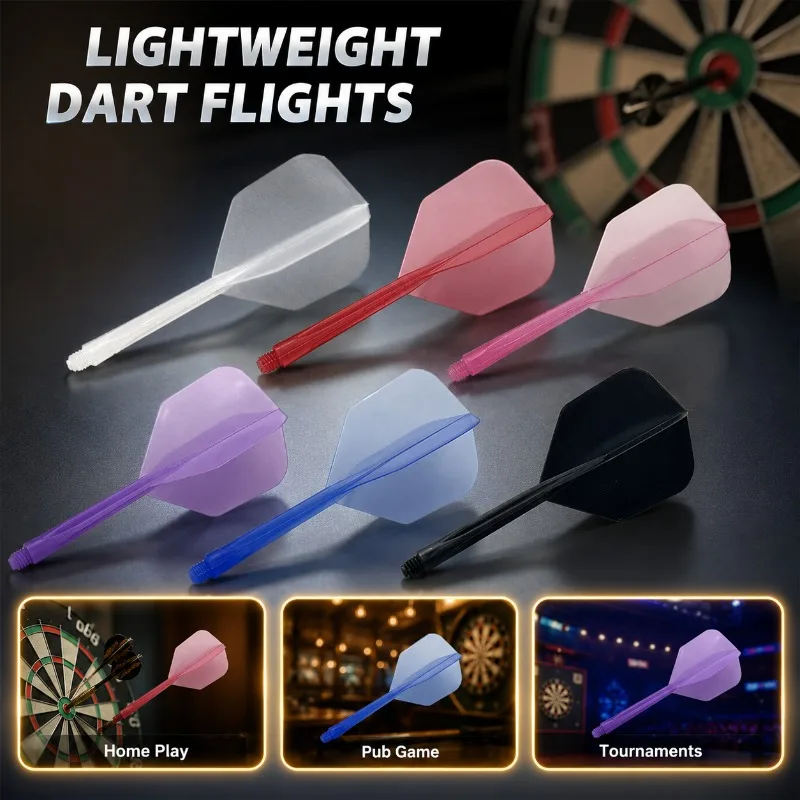 

Transparent One-piece 2BA Dart Flight Pre-shaped Integrated Dart Tail Anti-break Shockproof Durable Blade Keep Stable Flying