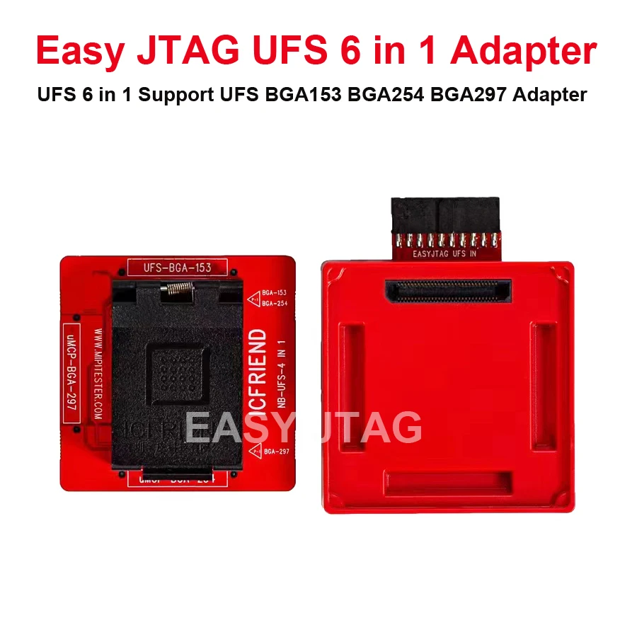 Z3X Easy Jtag Plus Box UFS 6 in 1 Adapter UFS BGA153 BGA254 BGA297 ICFriend Socket for Easy Jtag