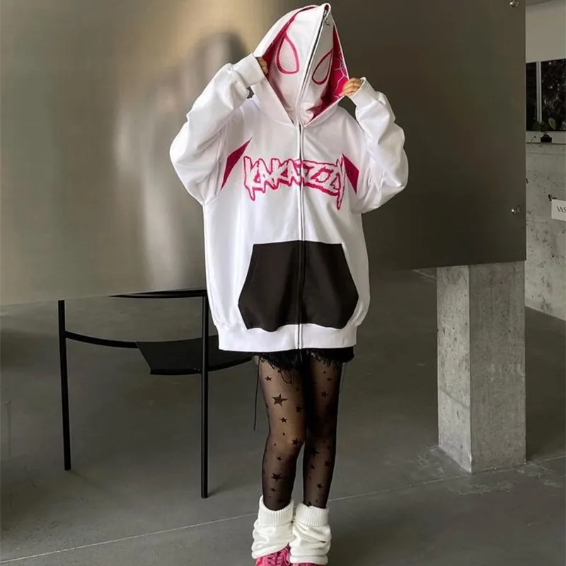 90s Hoodie Women Female spiders Fashion Y2k Thin Zipper Long Sleeve Casual Coat Female Sweatshirt With Hood hoodies Clothes tops