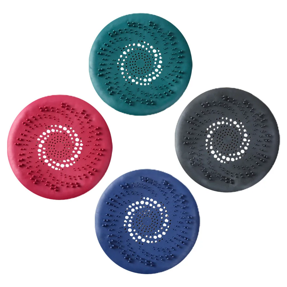 

4Pcs Silicone Drain Strainer for Sink Anti-Blockage Catcher with Ergonomic Handle Tiny Hole Design Residue-Free Drainage