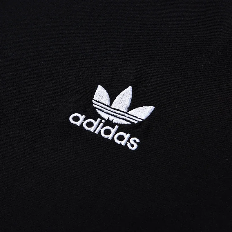 Adidas 2025 White Stripe T-shirts Summer Short Sleeve Round Nest Fashion Breathable Men Women Casual Shirt Top M-5XL image 6