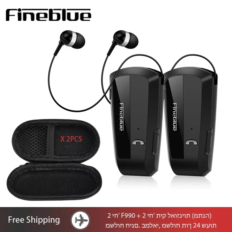 Fones de ouvido Bluetooth retráteis, fone de ouvido sem fio, fone de ouvido retrátil, F990 Pro