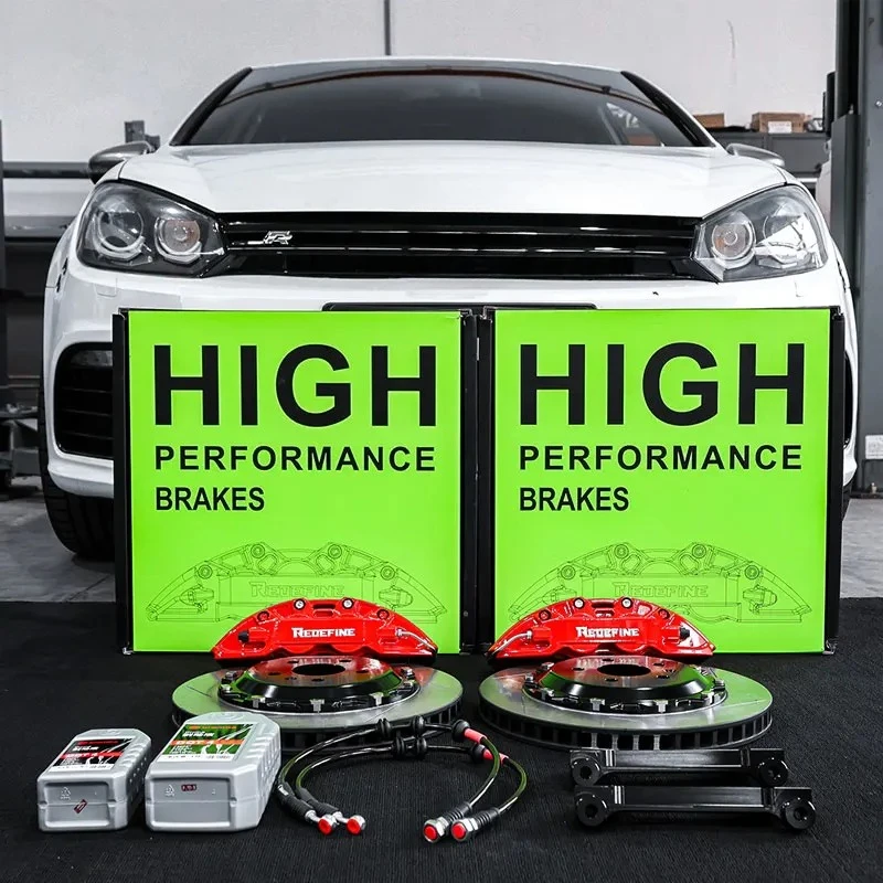 High Performance Tuning Brake Systems 4 Piston Big Brake Caliper Kit for VW Golf