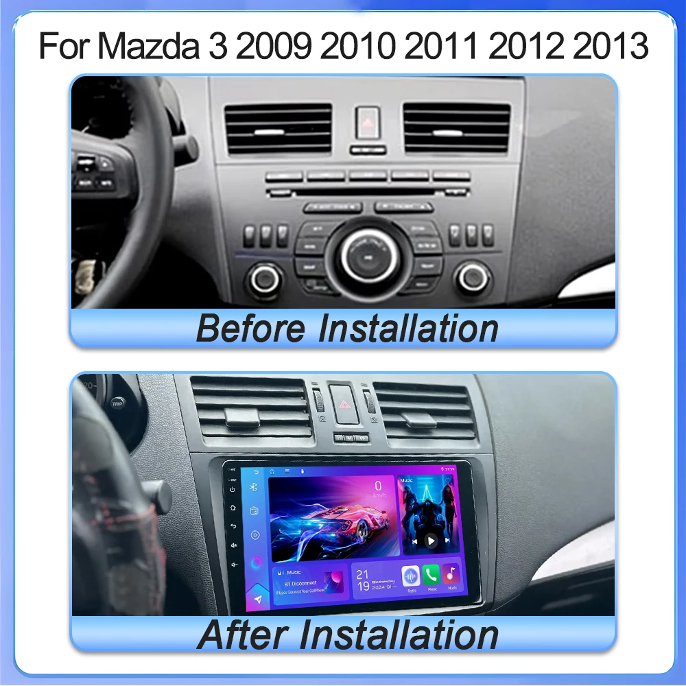 Android 16 Car Radio For Mazda 3 2009 2010 2011 2012 2013 Bluetooth Gps Multimedia Video Player Navigation Wifi No 2din Dvd 4g
