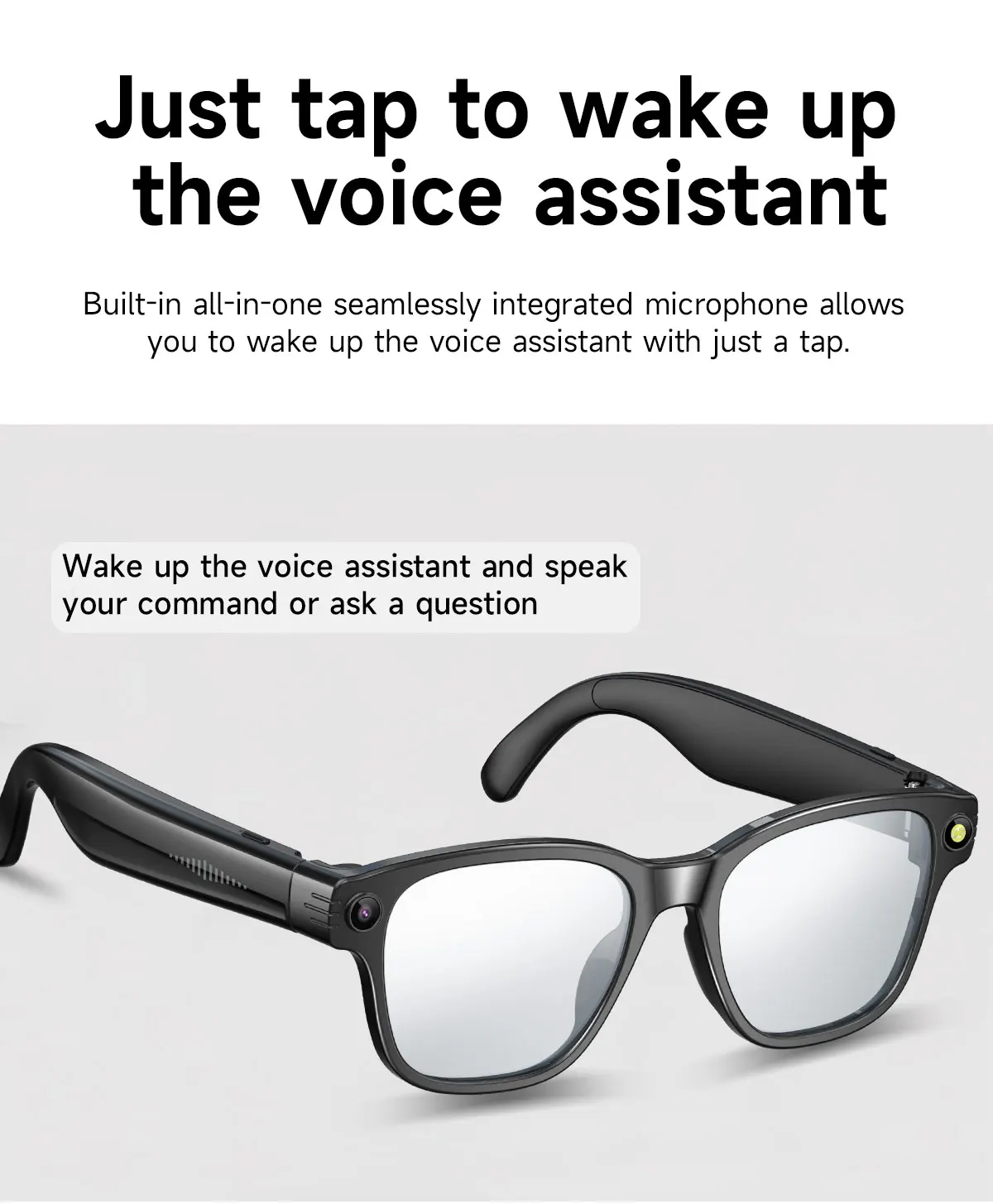 Smart Glasses Take Photo Video Record Real-time Translation Bluetooth Call Glasses Voice Assistant Music Playback Sunglasses