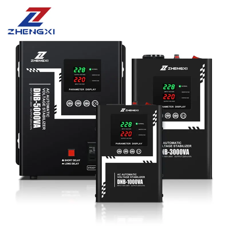 220V Wall Mounted ultra Thin Relay 3000W 5000W LED Automatic Voltage Stabilizer Voltage Regulator for Home TV Gas Bolier Fridge