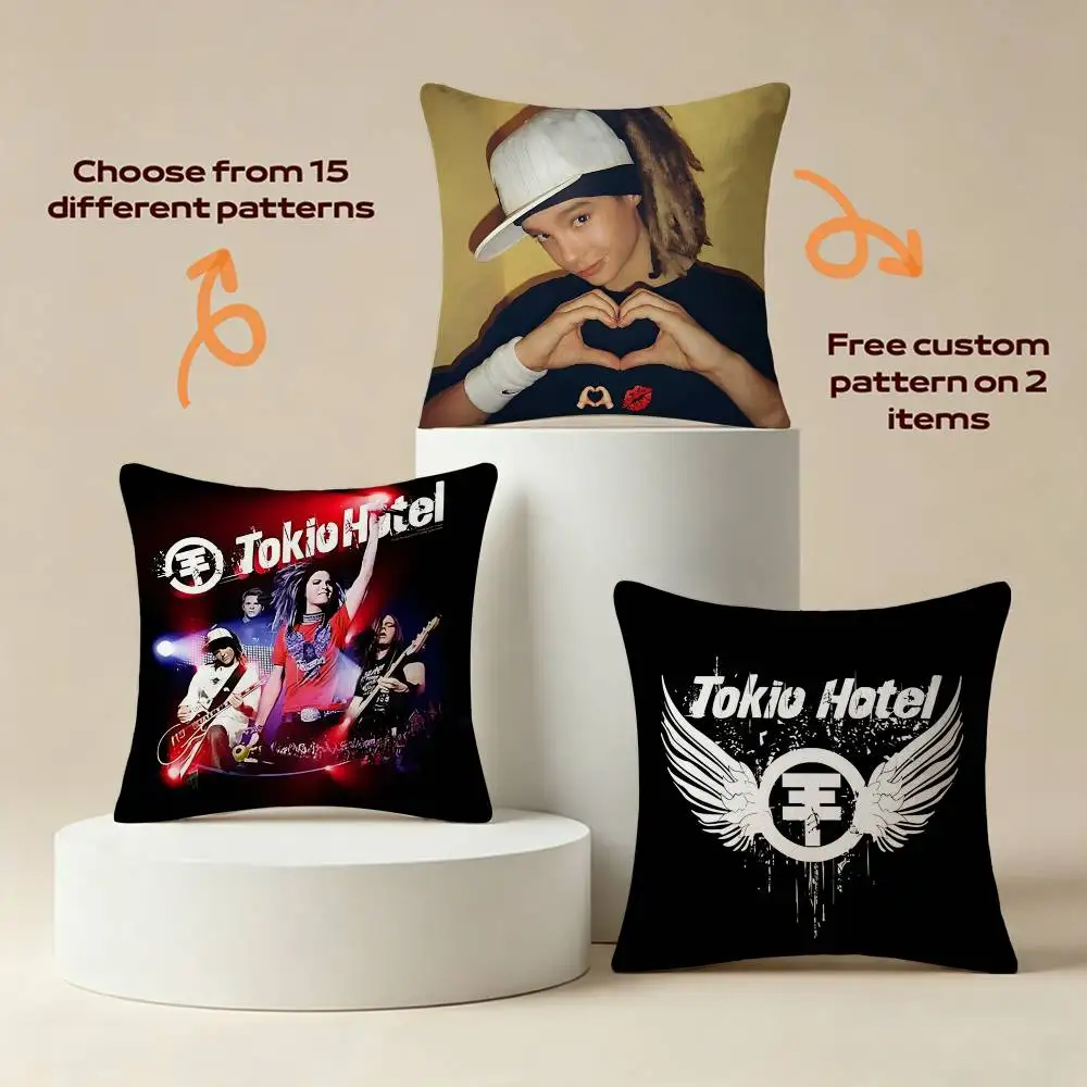 ROCK Teen T-Tokio Hotel Bill Square Sofa Pillow Cover Solid Color Living Room Home Decor Cushion Case