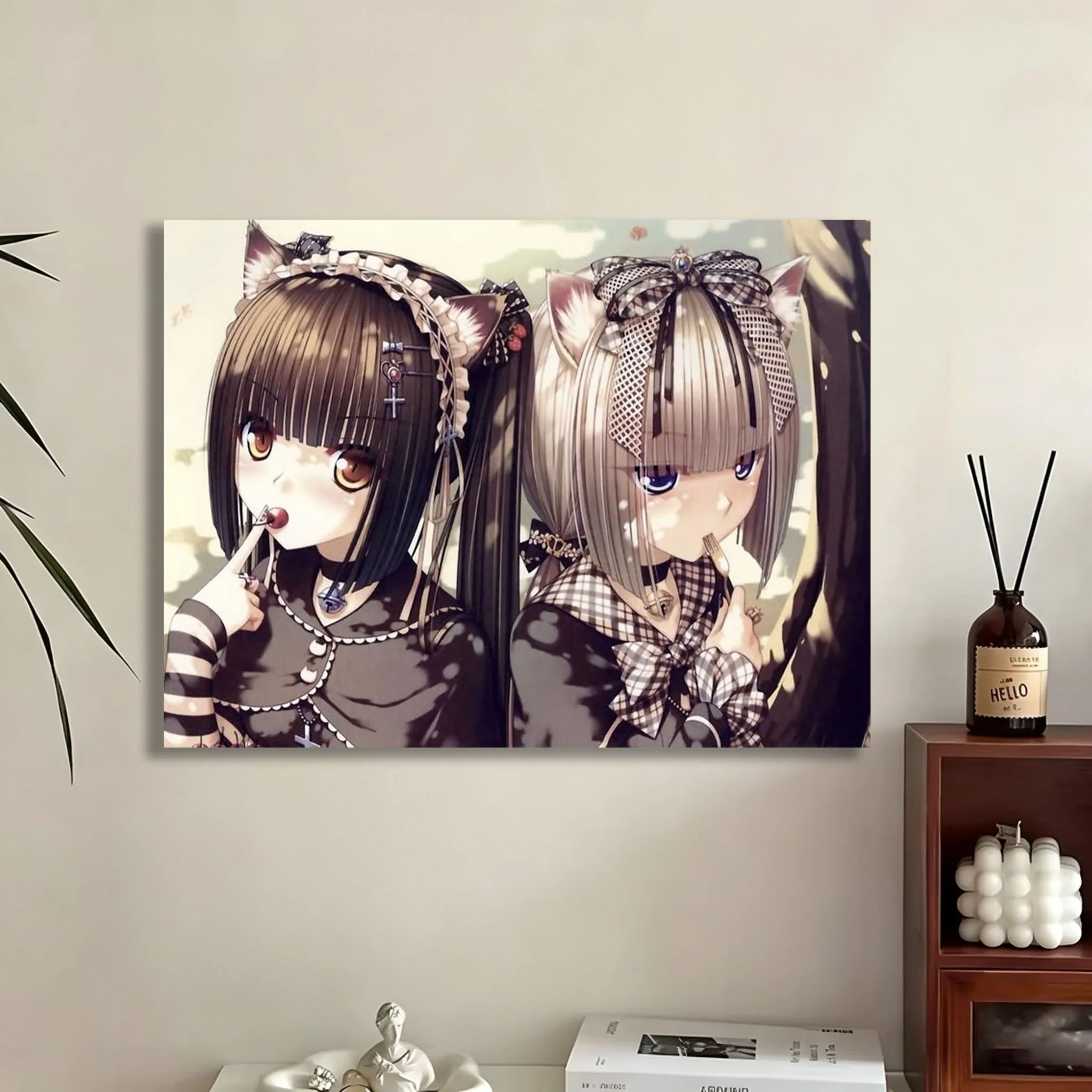 Nekopara Moe Tapestry 2000s Anime Girl Group Vintage Wall Hanging Aesthetic Bedroom House Dorm Living Room Decor