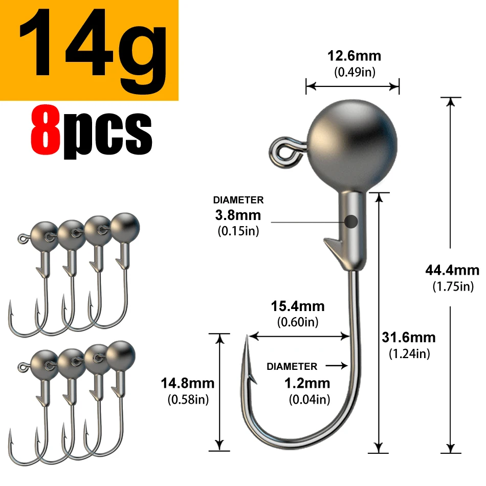 MrLurion 1g 2g 3g 4g 5g 10g 20g 22g 25g 28g vissen jig hoofd haak, tuigage haak voor crank zachte grub worm lokken aas scherpe haken